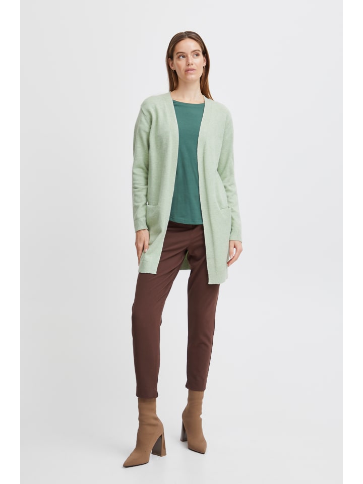 

B. young Кардиган с длинным рукавом BYNONINA, стандартный крой, цвет «Морозно-зеленый меланж»