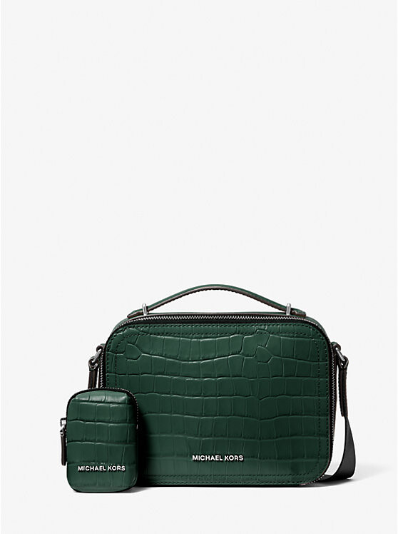 

Сумка через плечо Hudson из тисненой кожи крокодила Michael Kors, зеленый
