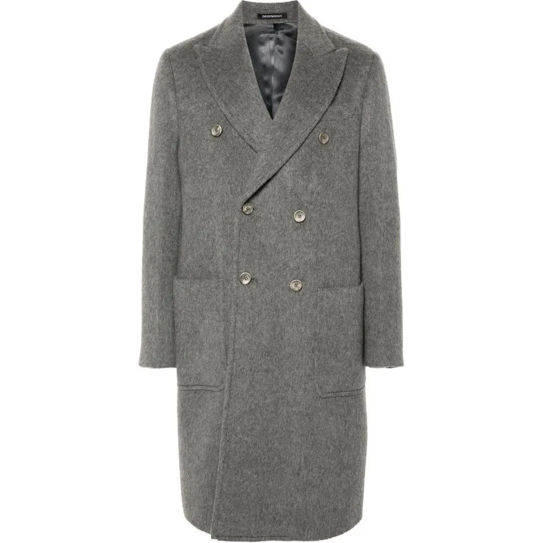 Пальто серо-белое EMPORIO ARMANI