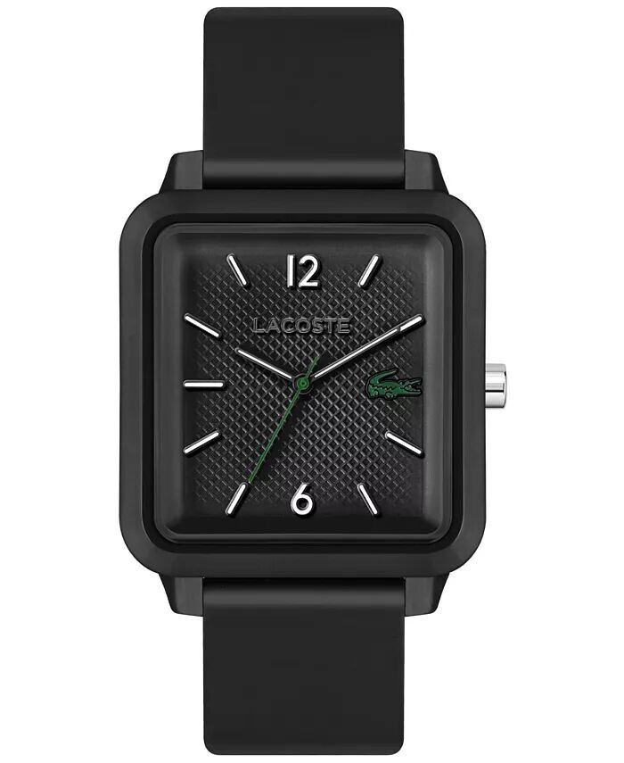 

Мужские часы-студия с черным силиконовым ремешком 36 x 38 мм Lacoste
