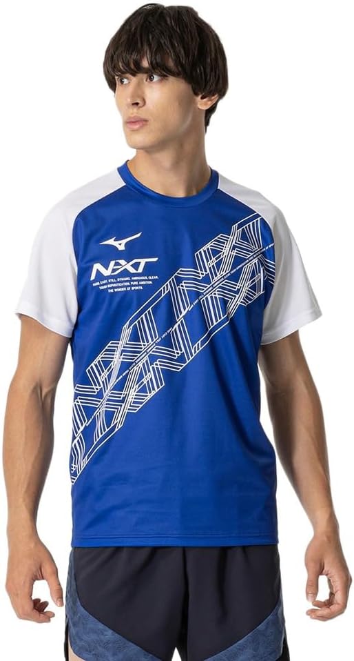 

Футболка для тренировок Mizuno U2MAB015 N-XT, с коротким рукавом, унисекс, синий