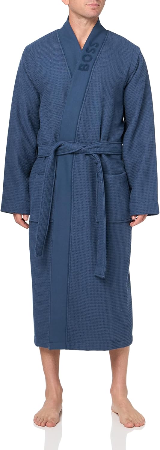 

BOSS мужской вафельный кимоно-халат, Northern Blue
