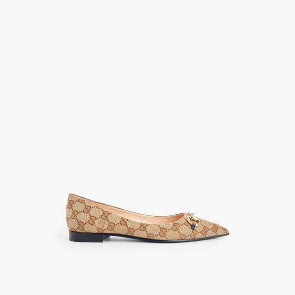 

Балетки Erin gg из холста Gucci, бежевый