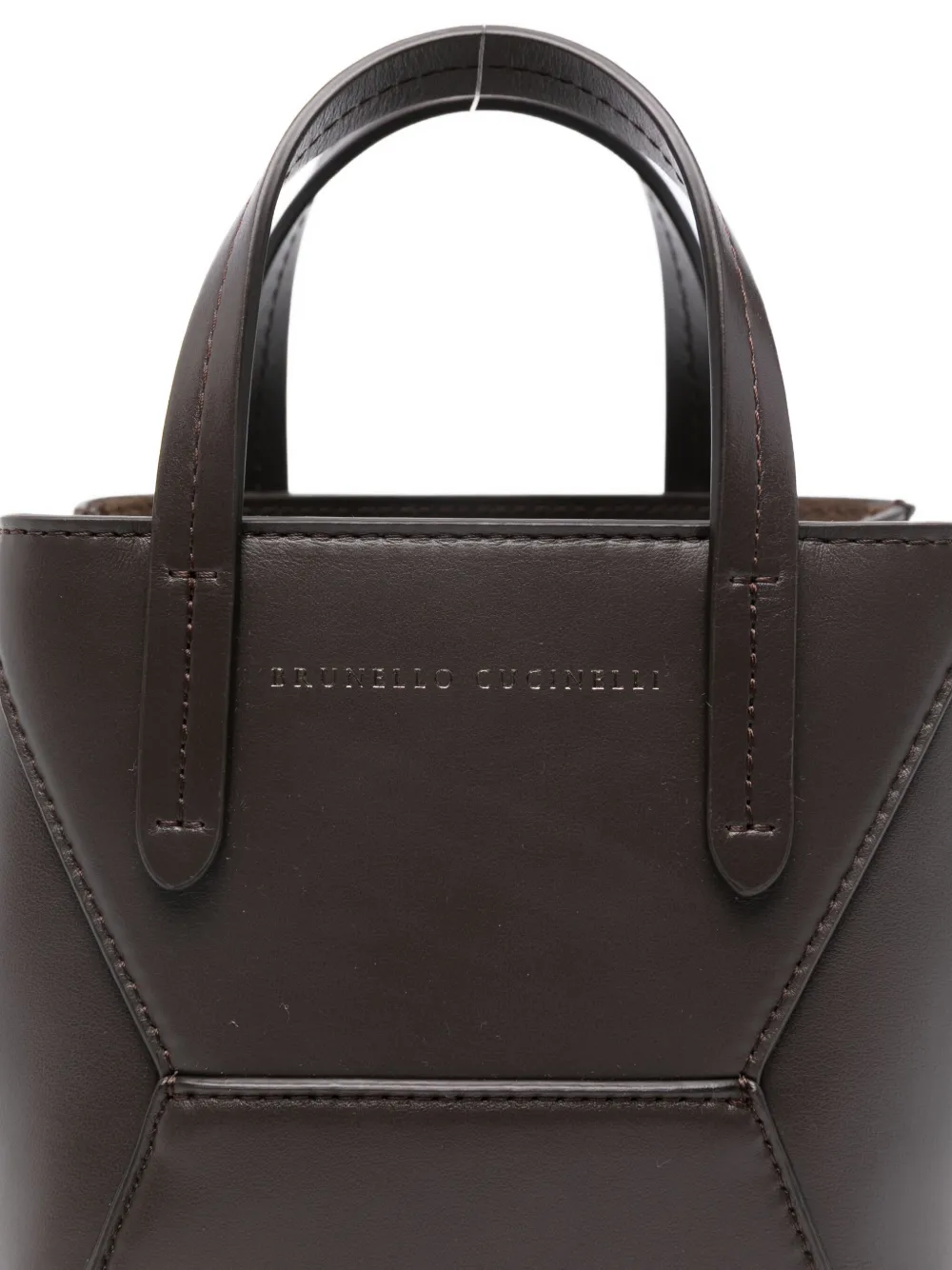 Мини-сумка-тоут BC Duo Brunello Cucinelli, коричневый — фото 4