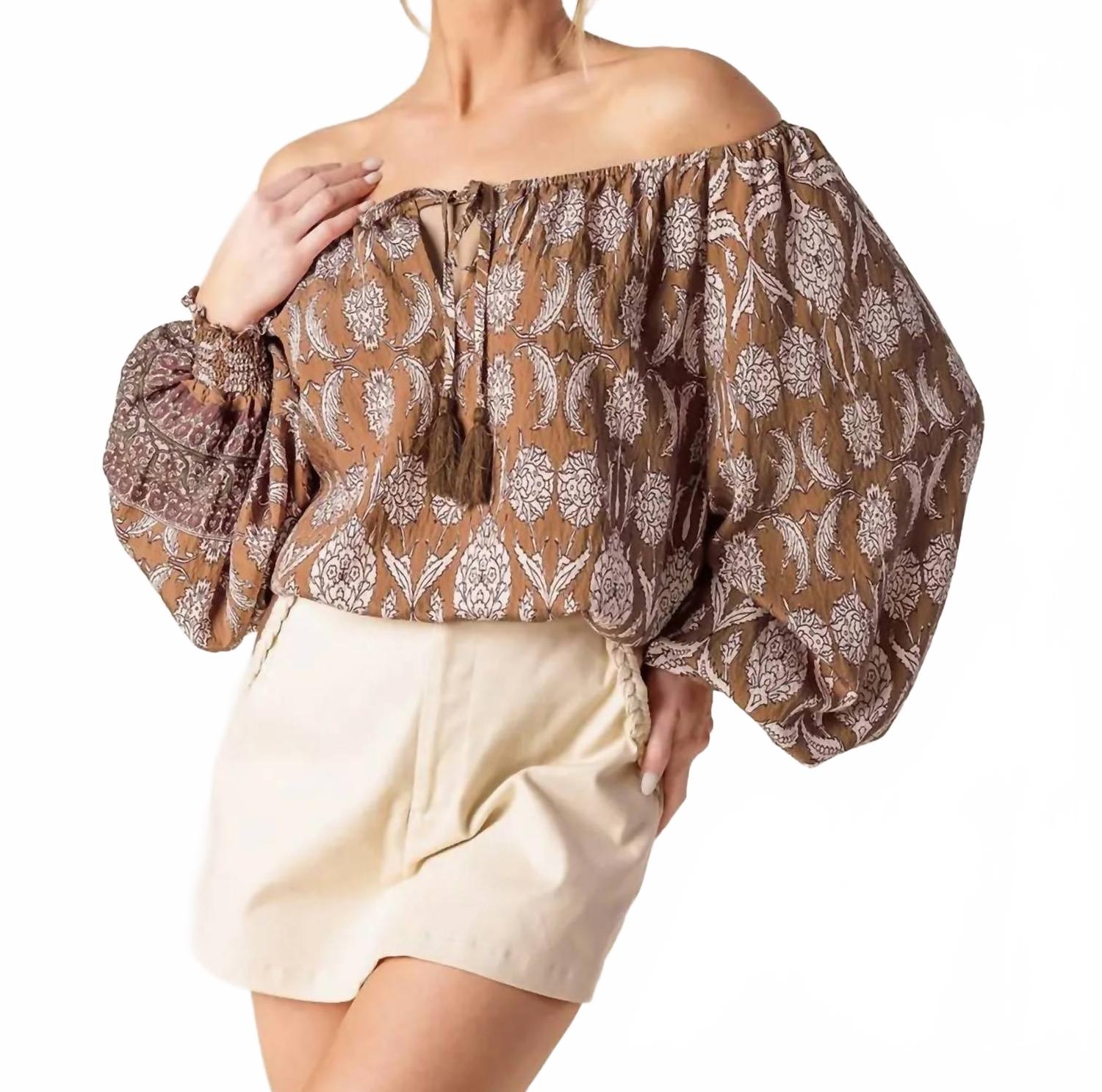 

Бохо-блузка в коричневом цвете FLYING TOMATO