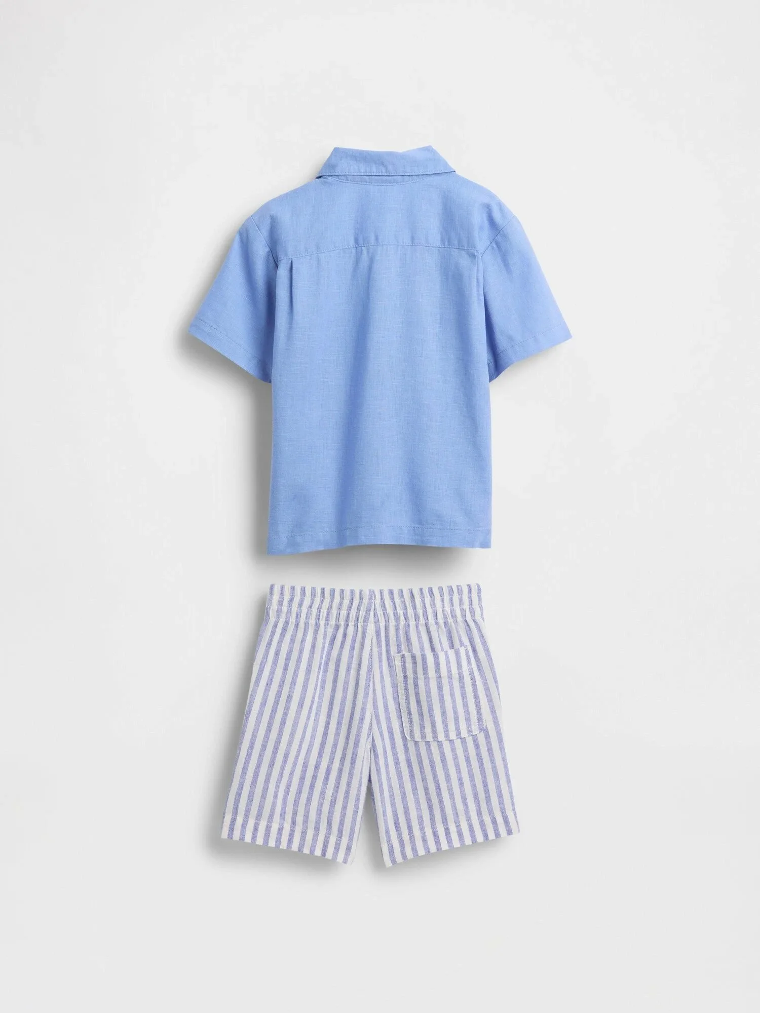 (K) Комплект из хлопка и льна: верх и низ (для малышей/младенцев) GAP, SHIRTING_BLUE — фото 3