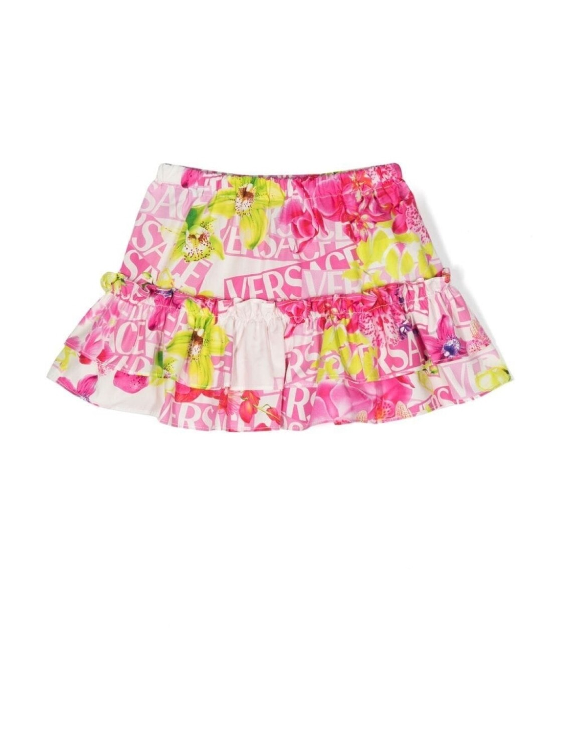 

Versace Kids ярусная юбка с логотипом, розовый