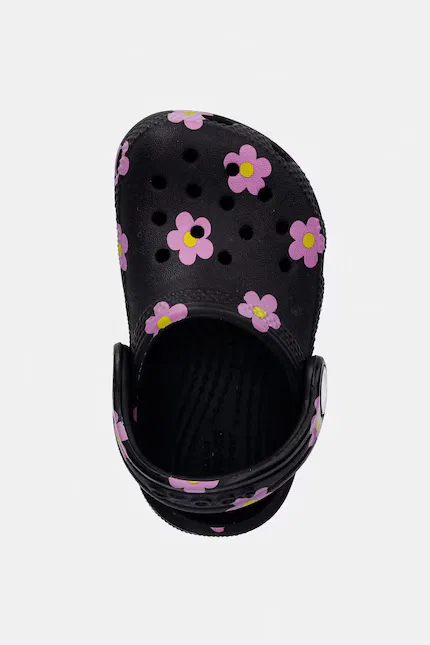 Сандалии с цветочным принтом Classic Flower Clog T Crocs, черный — фото 4