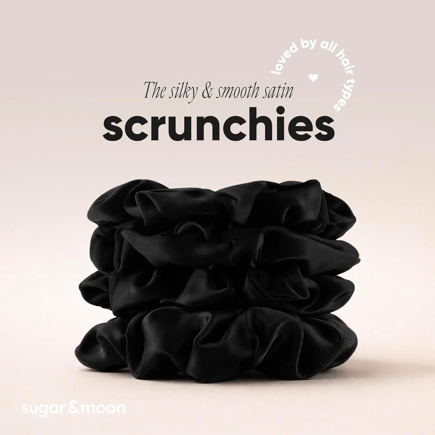 Набор из 4 атласных резинок для волос «The Scrunchies» от sugar&moon Sugar&Moon, Black — фото 3