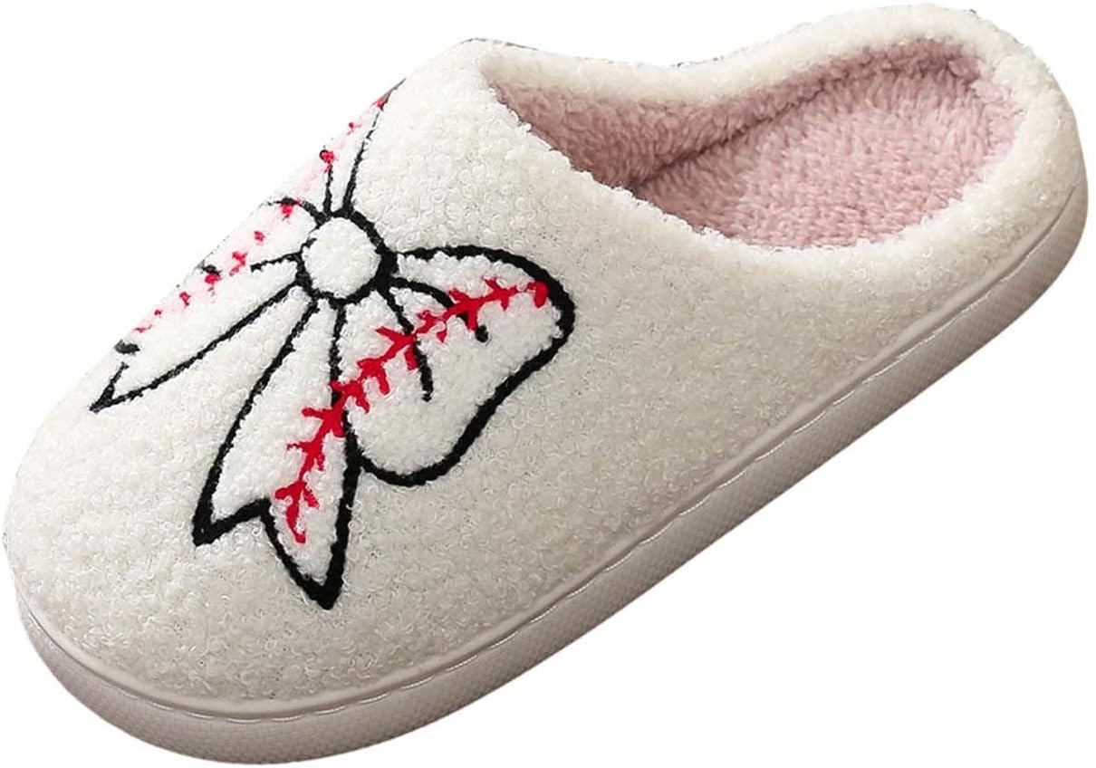 

Рождественские зимние уютные домашние тапочки с оленями для женщин и мужчин, домашние тапочки для спальни, пушистые флисовые тапочки Generic, белый