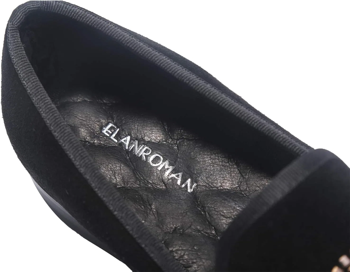 Мужские лоферы ELANROMAN из замши и кожи, черные, для свадебного торжества или вечеринки — фото 4