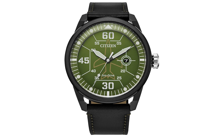 

CITIZEN Часы Asia Collection Solar Quartz Movement Leather Strap Watch Men's Watch Green Dial AW173503X, Green Dial