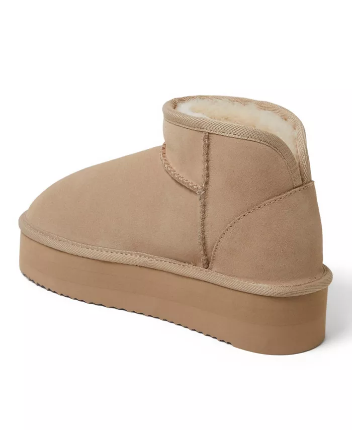 Fireside by Women's Kingston - Ботильоны на платформе из натуральной овчины Dearfoams, коричневый/бежевый — фото 2