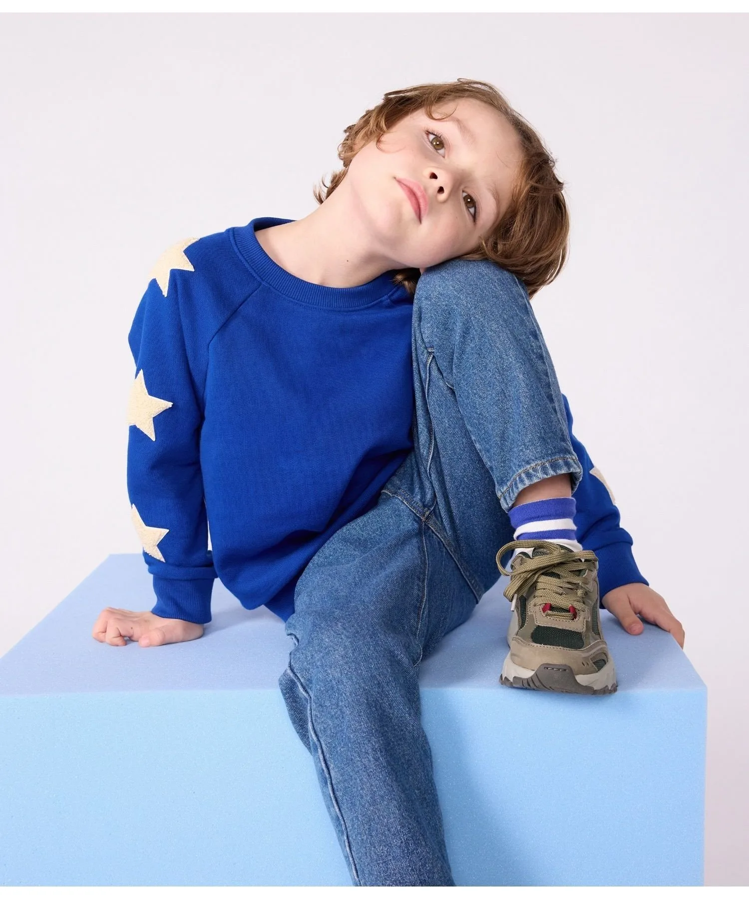 Пуловер из толстовки PETIT BATEAU, Royal Blue — фото 2