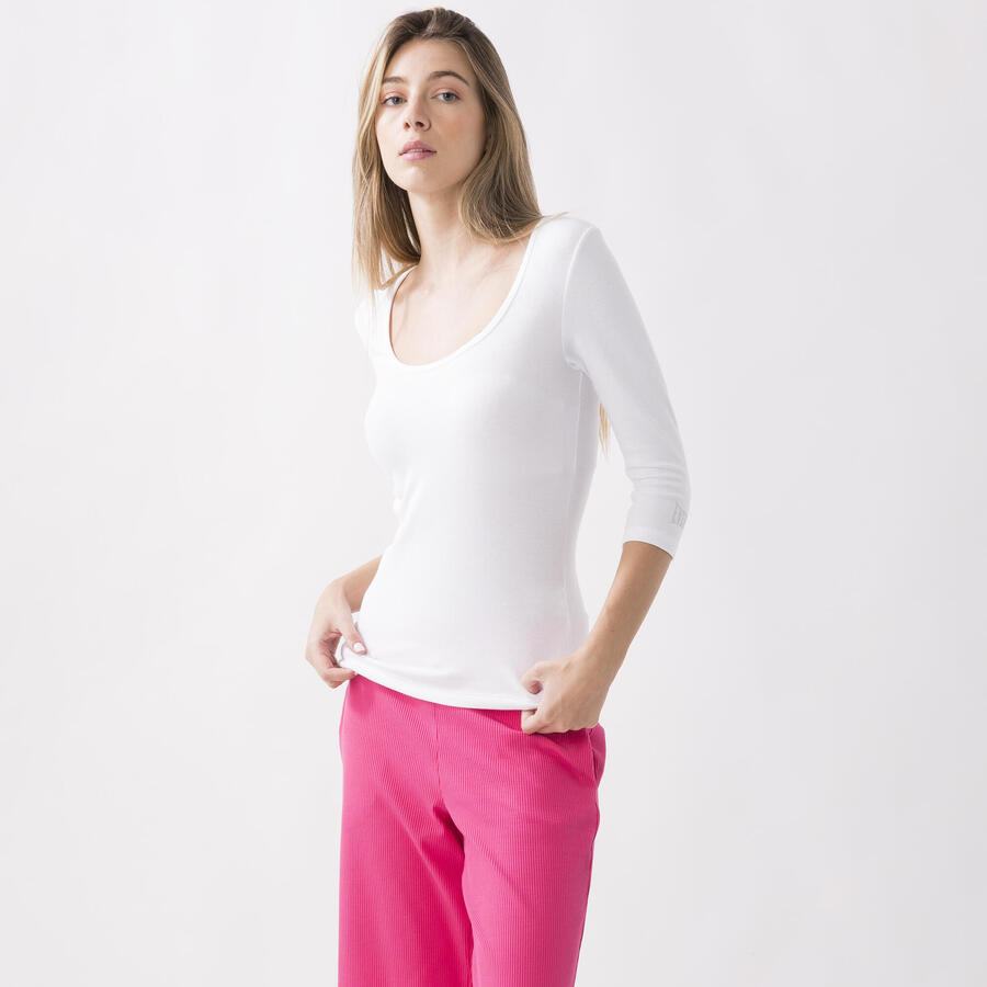 

EVERLAST ЭЛАСТИЧНЫЙ ДИНАМИЧНЫЙ ВЯЗАННЫЙ СВИТЕР В РЕБРИСТУЮ ТЯЖКУ, ОПТИЧЕСКИ БЕЛЫЙ ХЛОПОК, МОДАЛ, ЭЛАСТ