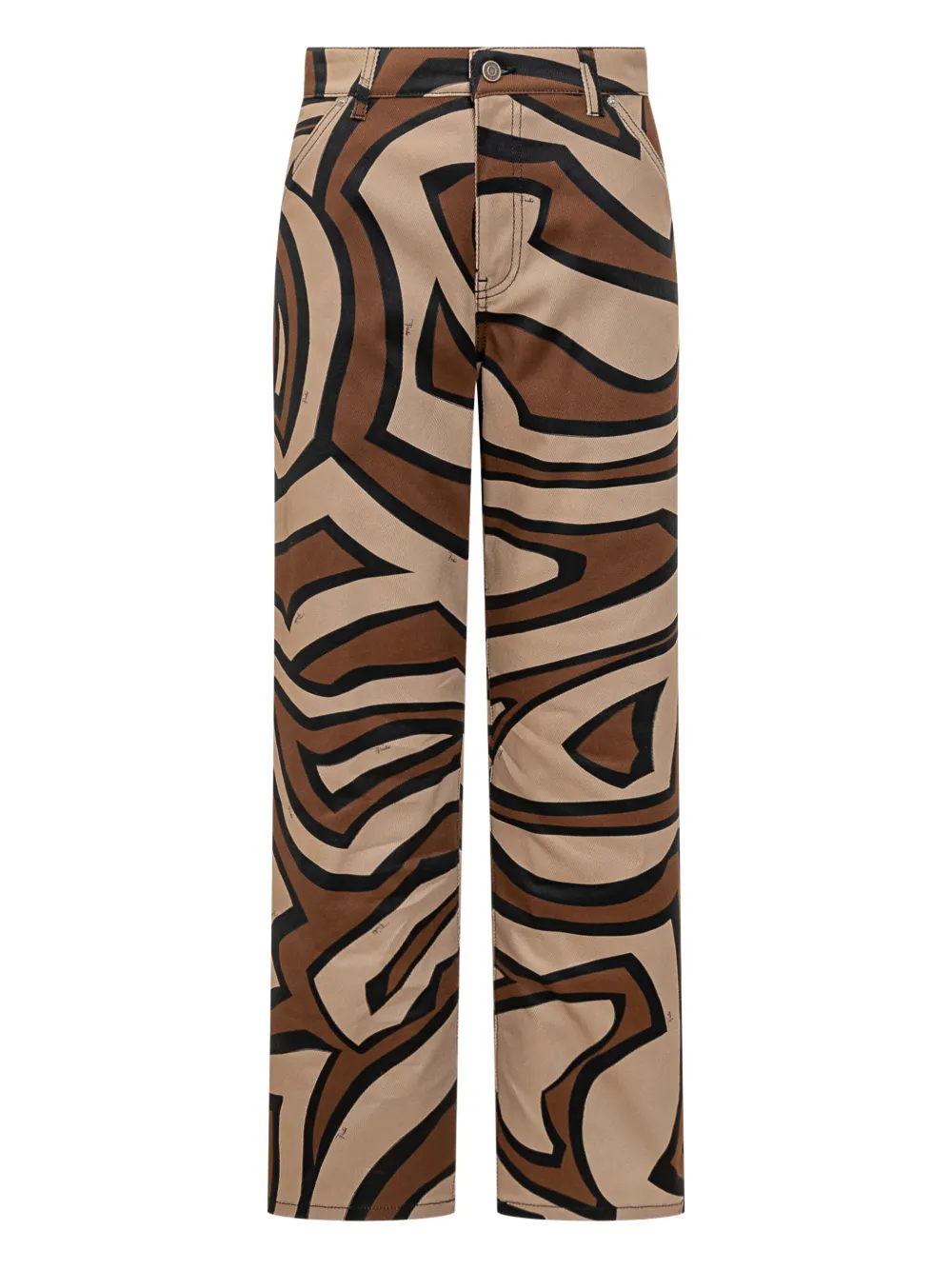 

Брюки с принтом и пуговицами Pucci, бежевый