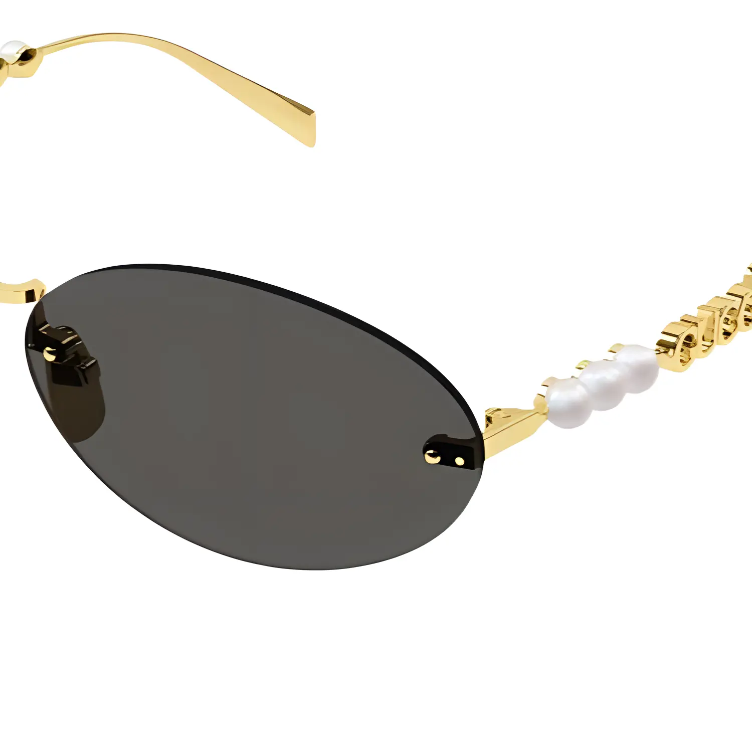 Солнцезащитные очки овальной формы Eyewear Oval Frame GUCCI, золотой — фото 4
