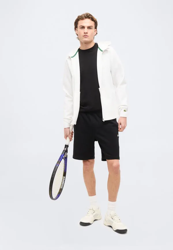 Куртка с капюшоном, классическая толстовка на молнии Lacoste Sport, White — фото 2
