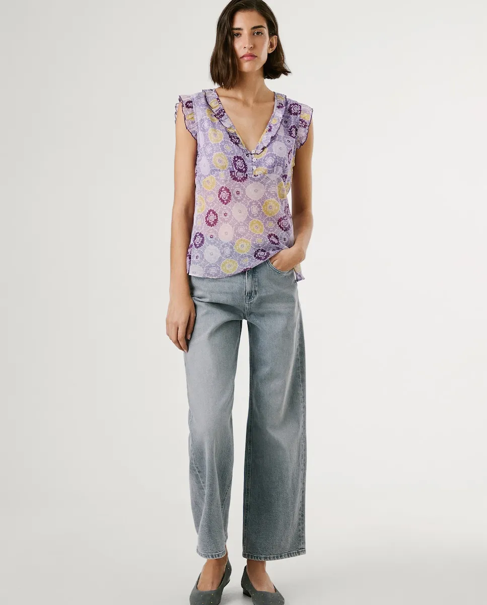 

Женские джинсы с завышенной талией из эластичной ткани Pepe Jeans, серый