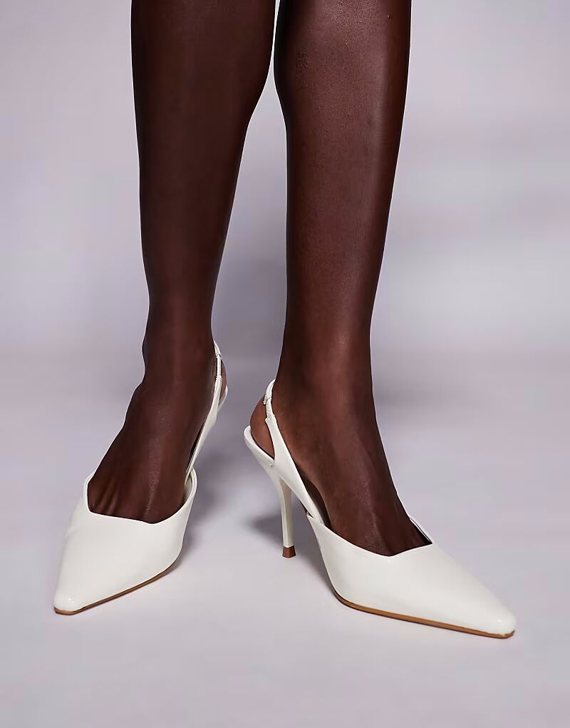 Туфли Simmi London Wide Fit Darcia с острым носком и пяткой на каблуке в масляно-желтом цвете Simmi Wide Fit — фото 4