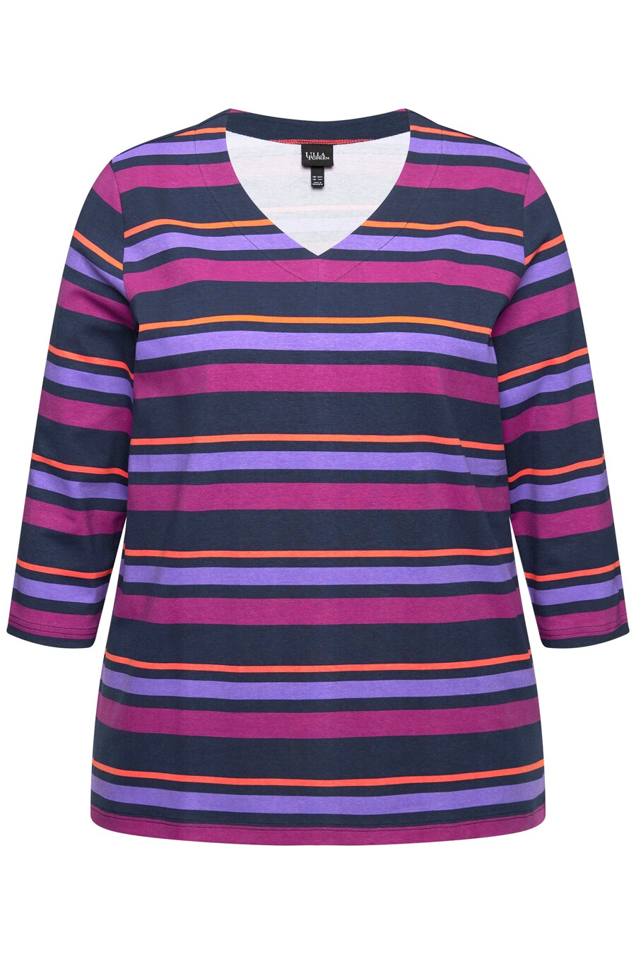 

Лонгслив Ulla Popken Shirt, цвет marine blue/purple