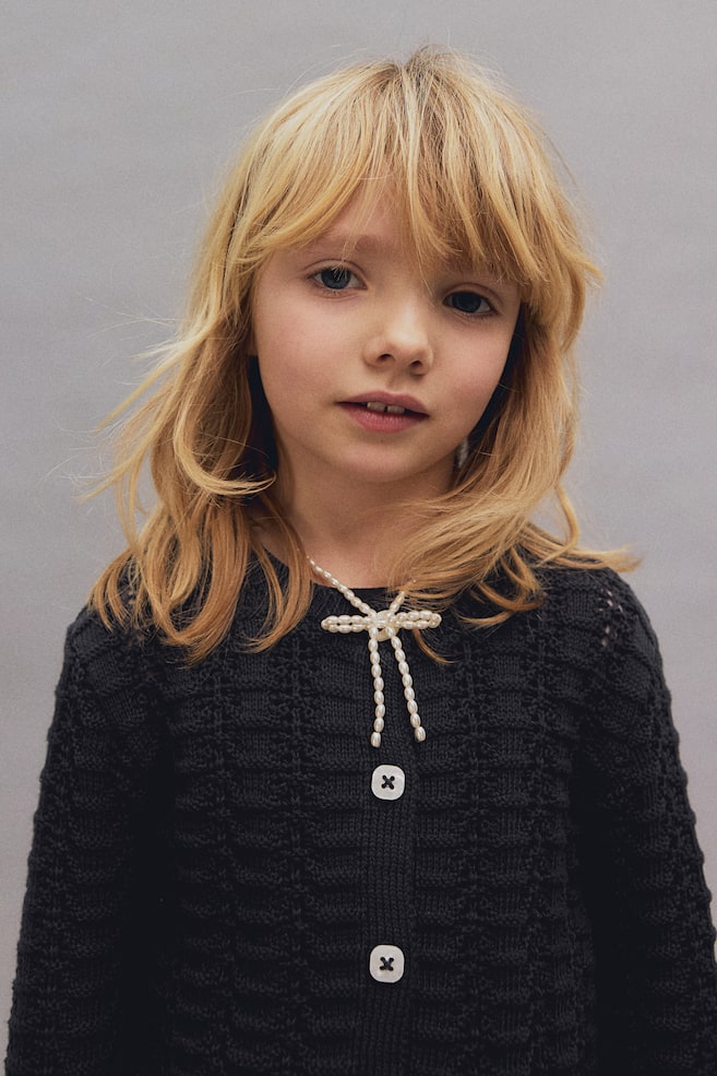 

Кардиган ажурной вязки H&M, серый