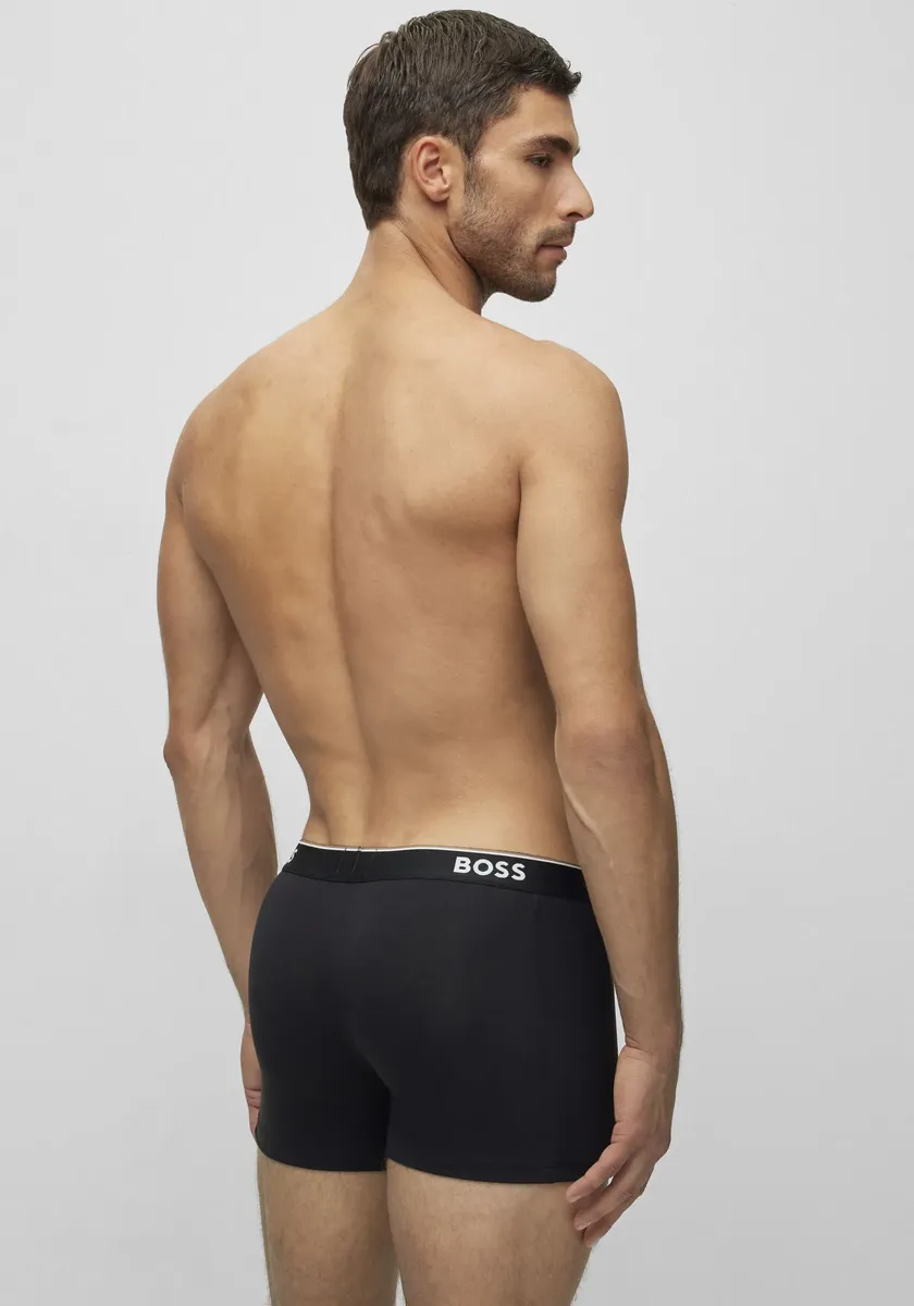 Длинные боксеры BOSS "Boxer Brief 3P" (3 шт. в упаковке) с тканым поясом соответствующего цвета, черный — фото 3