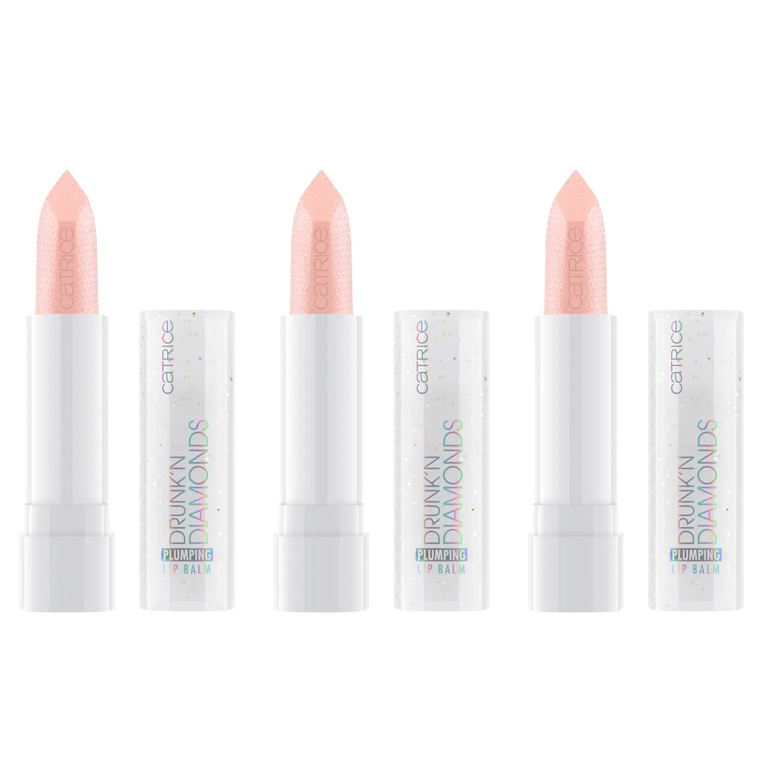 Бальзам для губ Drunk'n Diamonds Plumping Lip Balm № 060 Nude от Catrice, 3 шт. по 3.5 г Catrice, 060 Drunk In Love