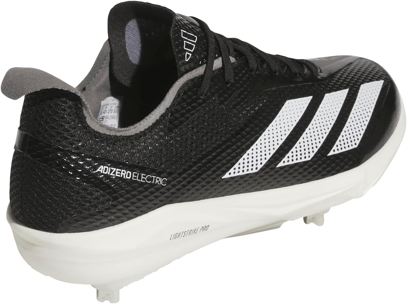 Мужские бейсбольные кроссовки Adidas Adizero Electric 2.0, белый/черный/серый — фото 3