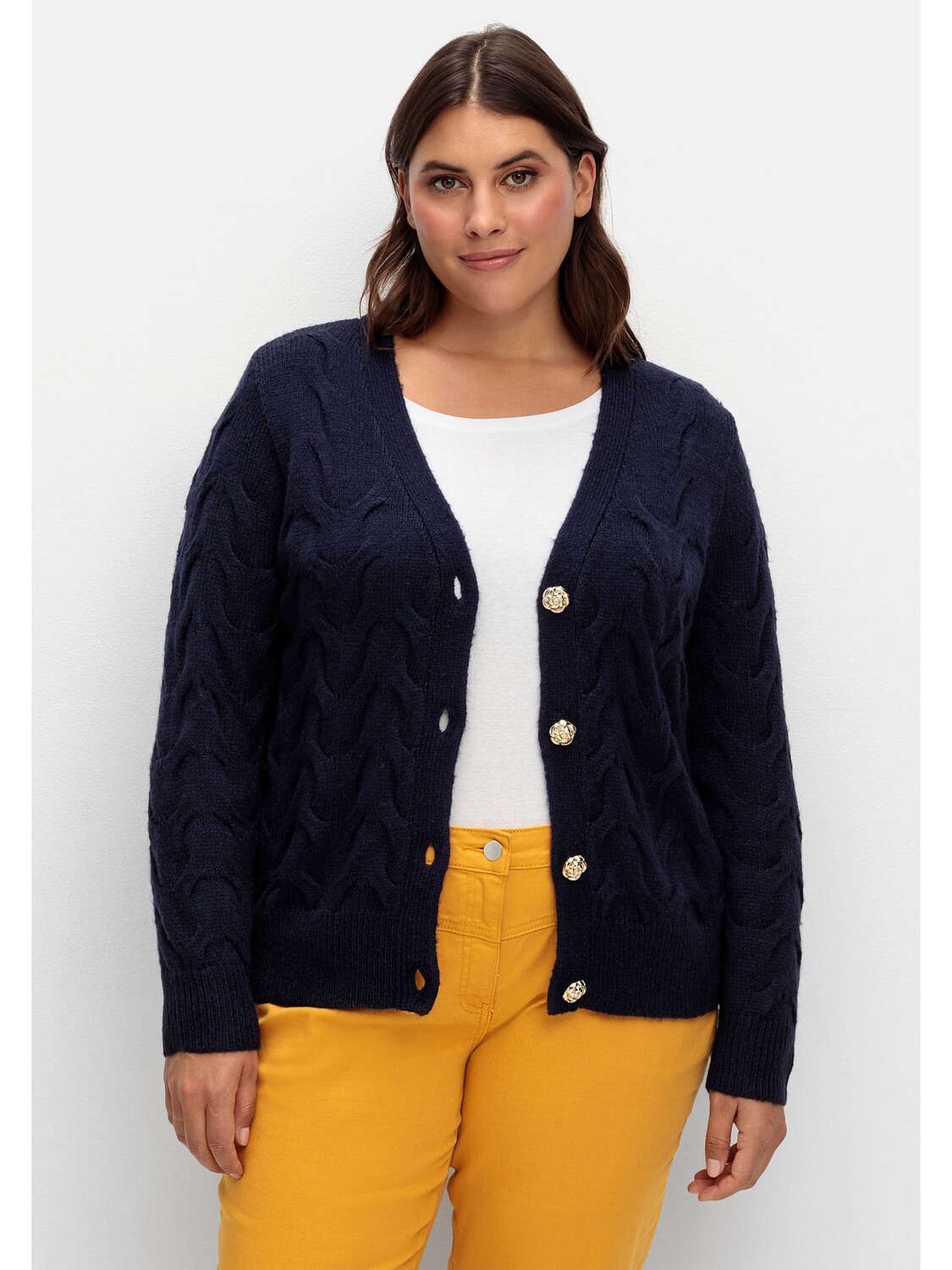 

Кардиган sheego Kurze Strickjacke, морской