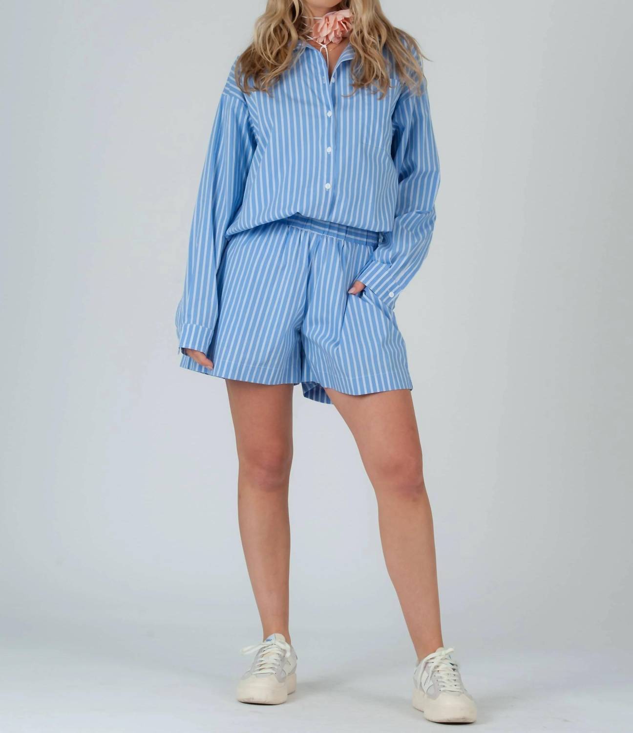 

Шорты-стринги Evie Striped в цвете Cloud LUCCA