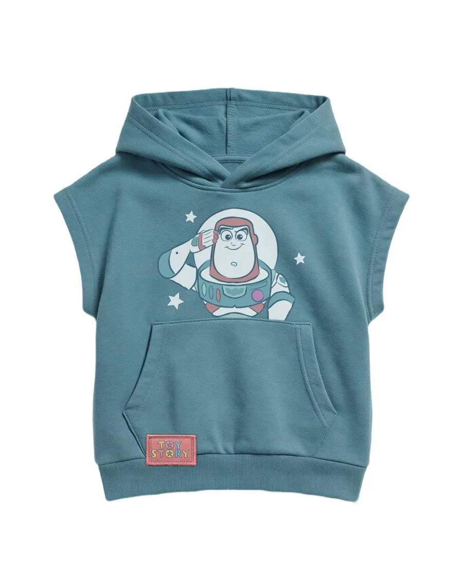 Детский комплект для мальчиков 2T-5T: толстовка с коротким рукавом и шорты Toy Story, серый/синий — фото 4