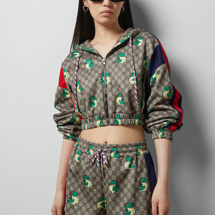 Куртка женская Gucci Коллекция Китайский Новый год, Тематический дизайн, Бежевый — фото 4