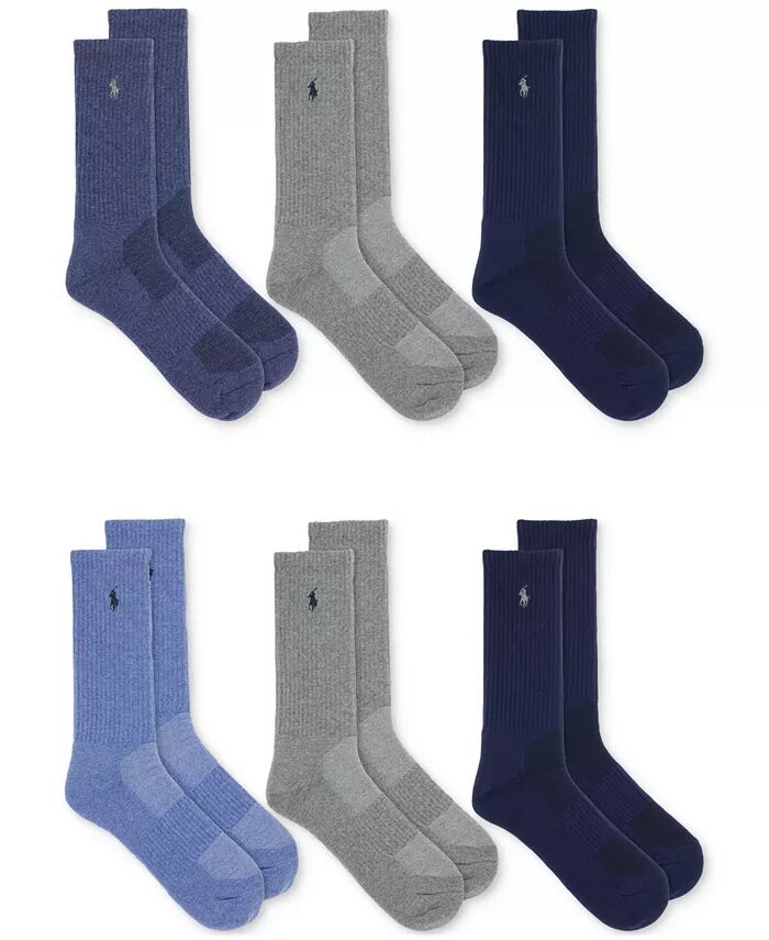 

Мужские носки Performance Sport Crew, 6 пар Polo Ralph Lauren, синий