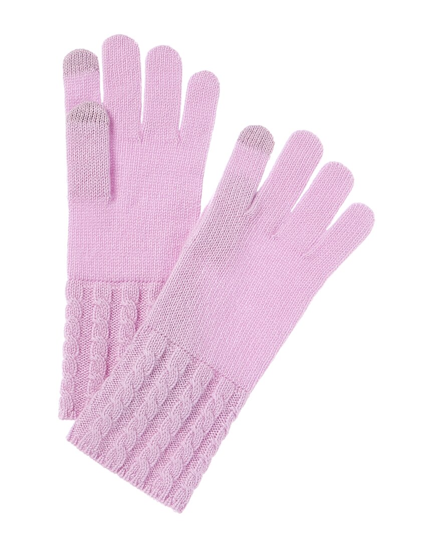 

Amicale Cashmere Cable Knit Cashmere Tech Перчатки, фиолетовый
