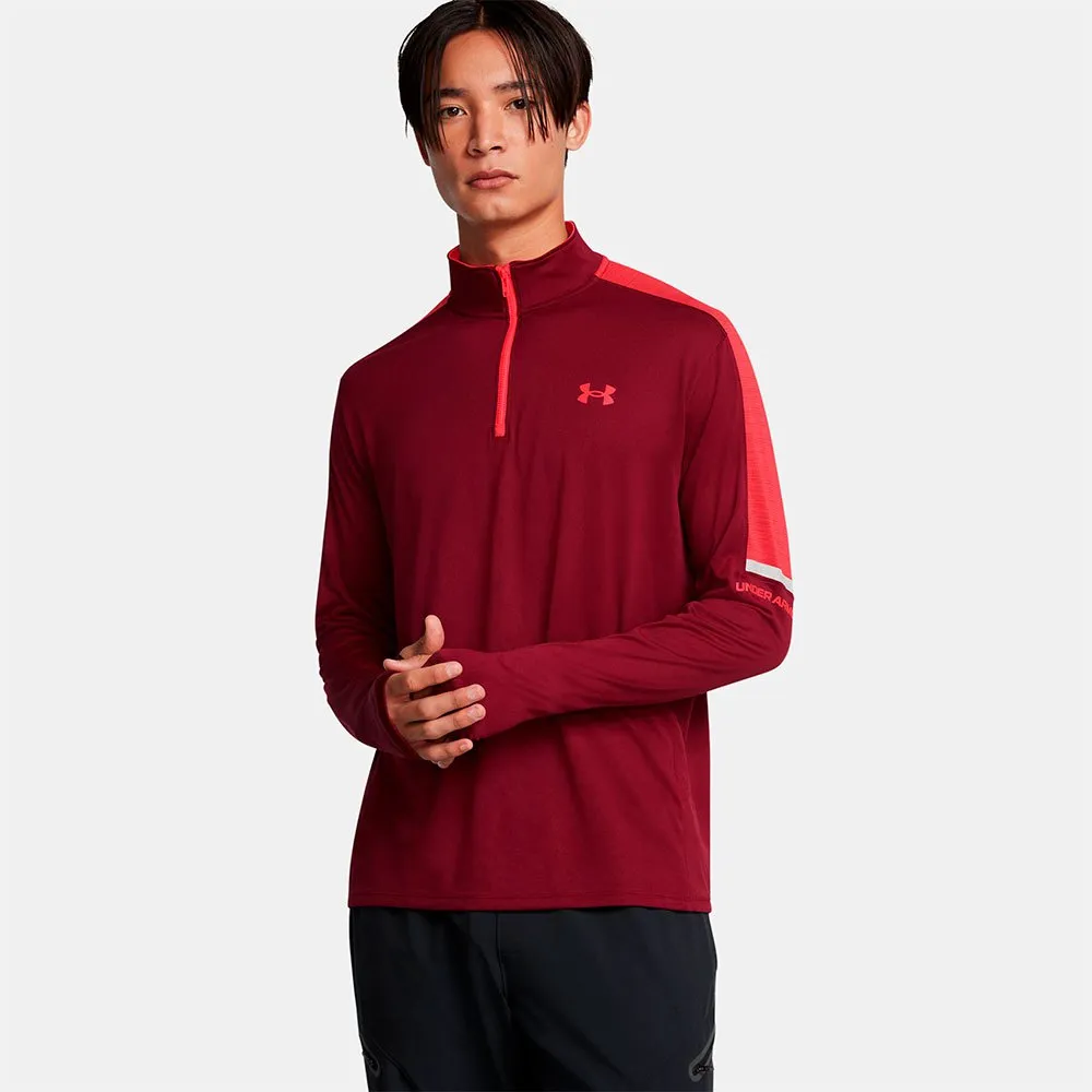 

Футболка Under Armour Tech Utility half zip long sleeve, красный