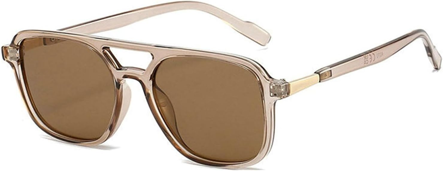 

COTIA Модные квадратные солнцезащитные очки-пилот с двойной перемычкой для мужчин и женщин, ретро-дизайн с поляризацией, стильные солнцезащитные очки для вождения и путешествий, Champagne