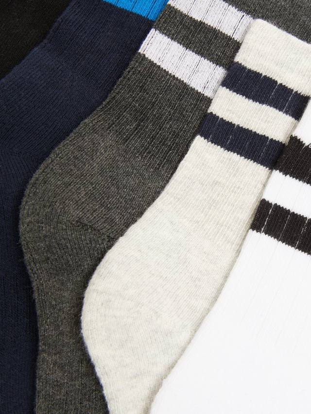 Детские спортивные полосатые носки-трубки John Lewis, Pack of 5, Blue/Multi — фото 2