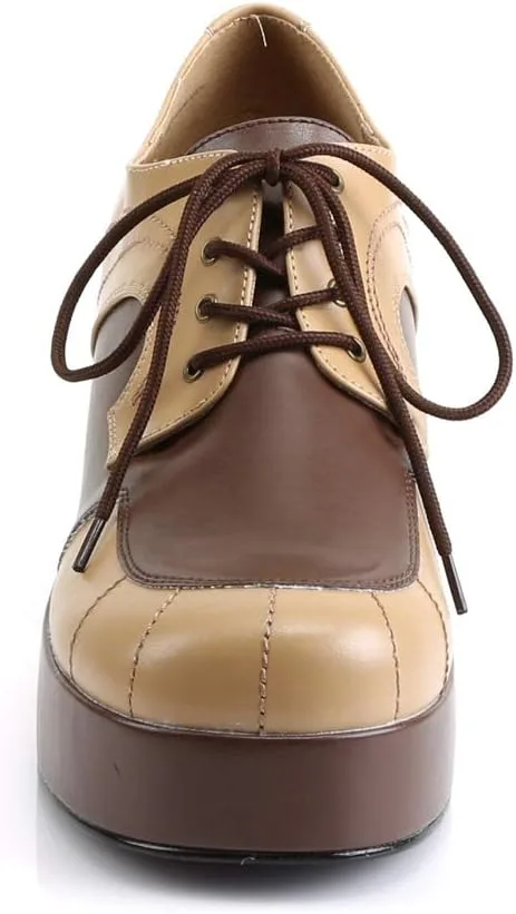 Мужские туфли на высоком каблуке Funtasma Jazz-06, костюмные туфли на платформе Higher Heels, коричневый — фото 2