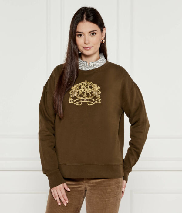 

Толстовка женская Lauren Ralph Lauren с вышивкой на груди, зеленый
