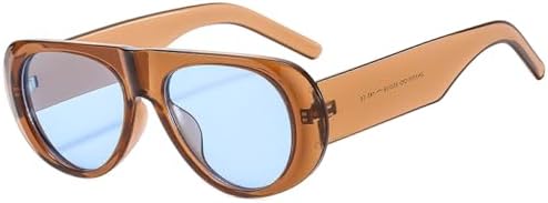 

Новые модные солнцезащитные очки в ретро-стиле с большой оправой 2025 года: мужские, с защитой от УФ-излучения, овальной формы, женские, в минималистичном стиле WQFFQWK, Brown