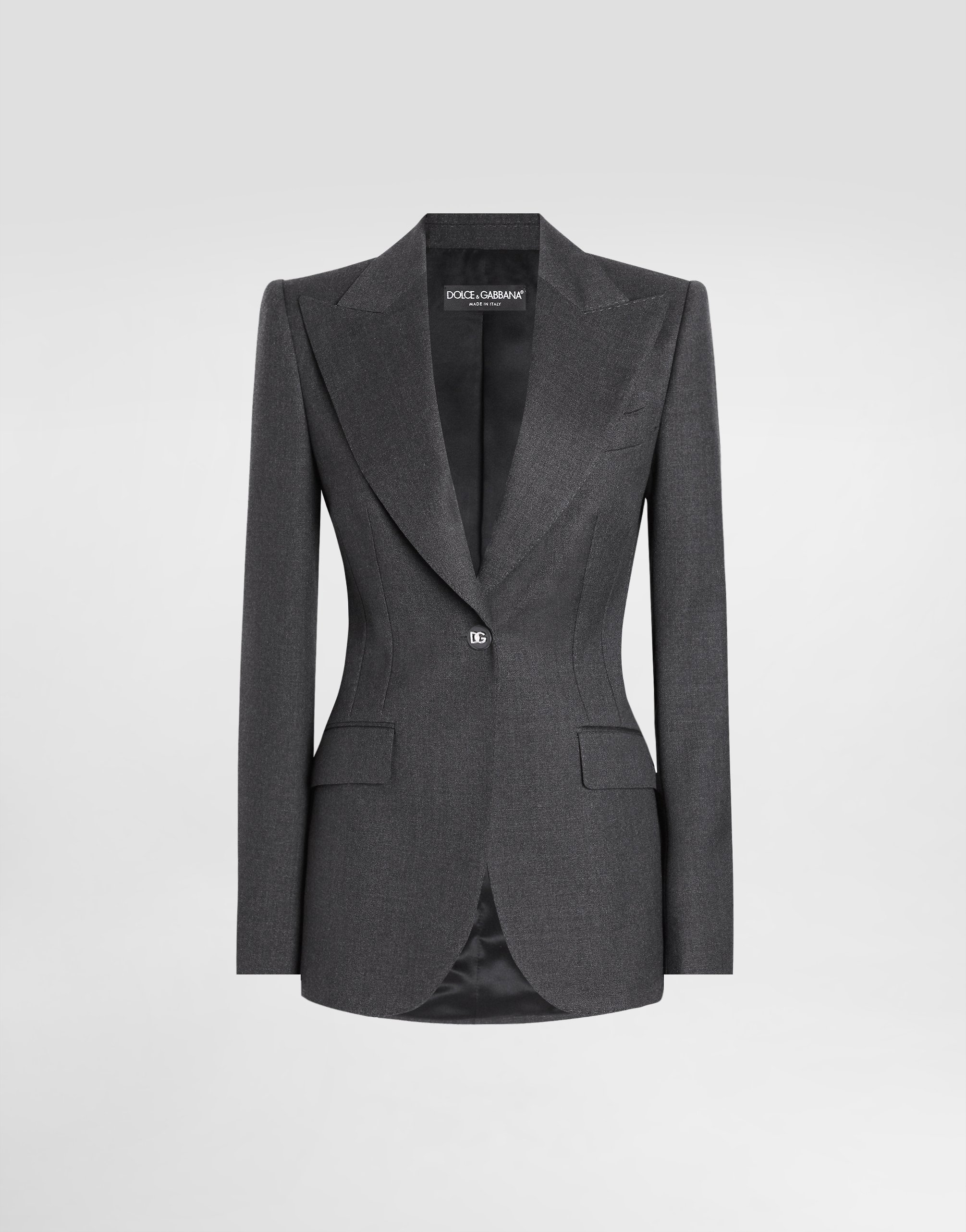 Однобортный шерстяной блейзер turlington Dolce & Gabbana, серый