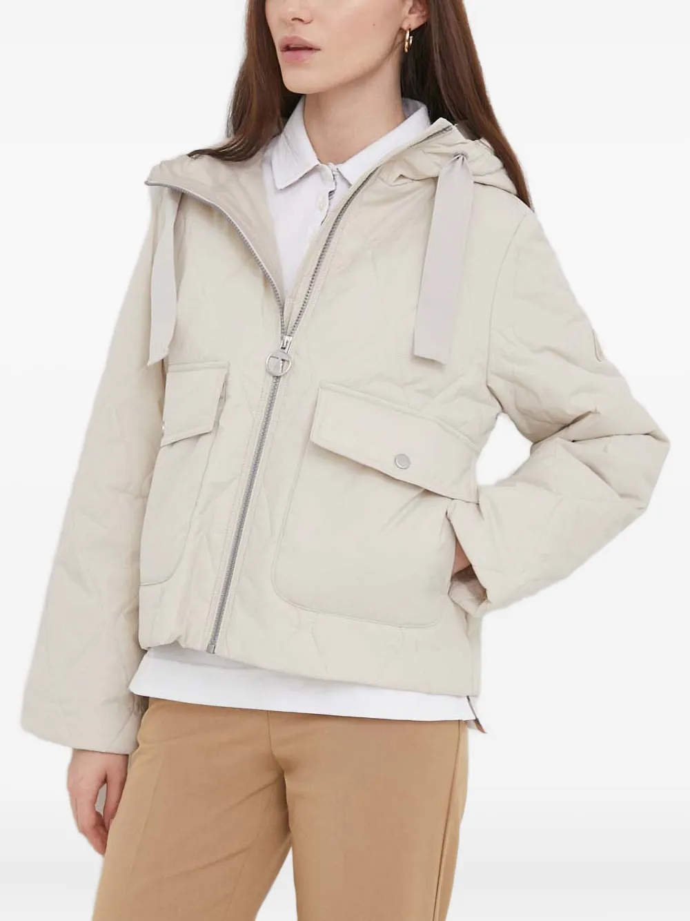 

Стеганая куртка с капюшоном Barbour, нейтральный