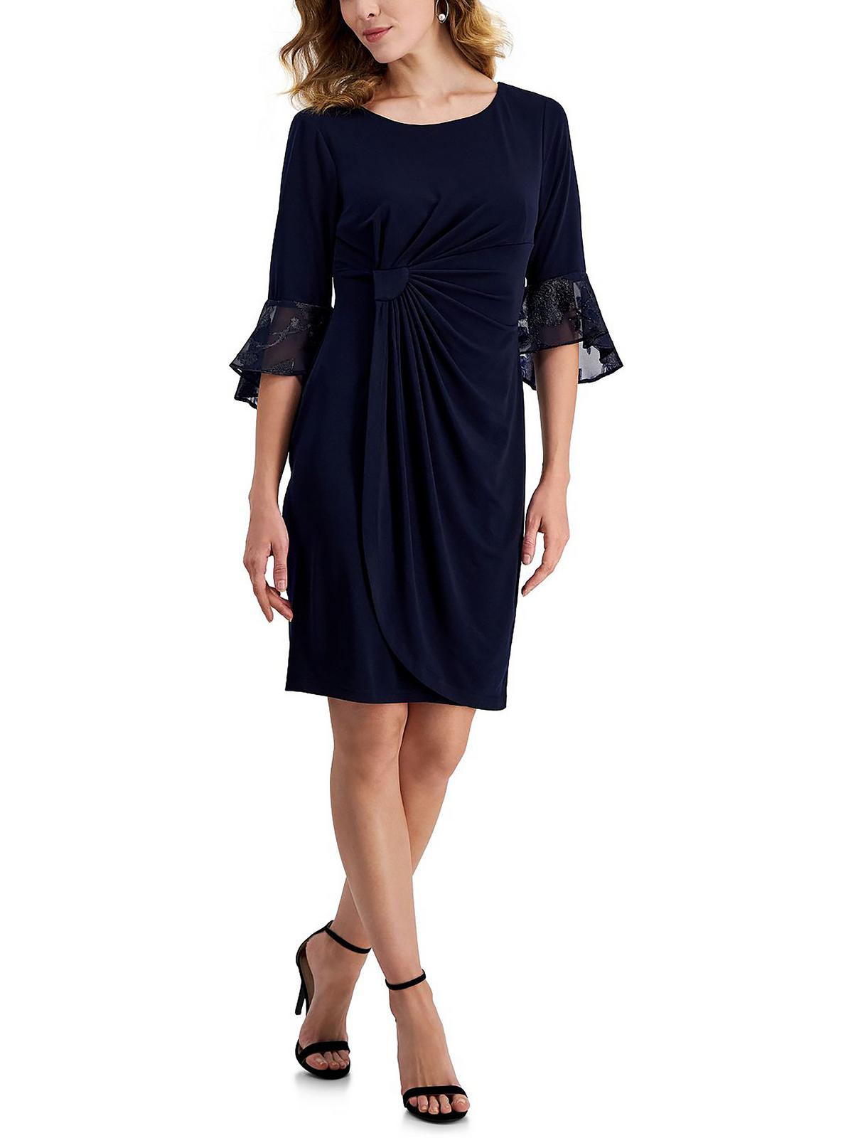 

Платье-футляр Petites Womens Metallic Fax Connected Apparel, цвет midnight