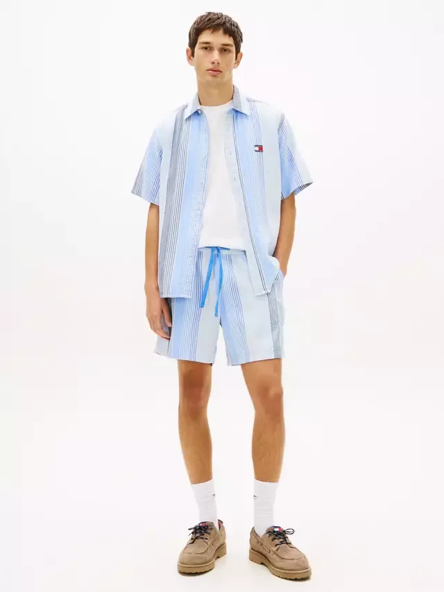 Полосатые хлопковые шорты, нежно-голубого цвета Tommy Hilfiger — фото 2