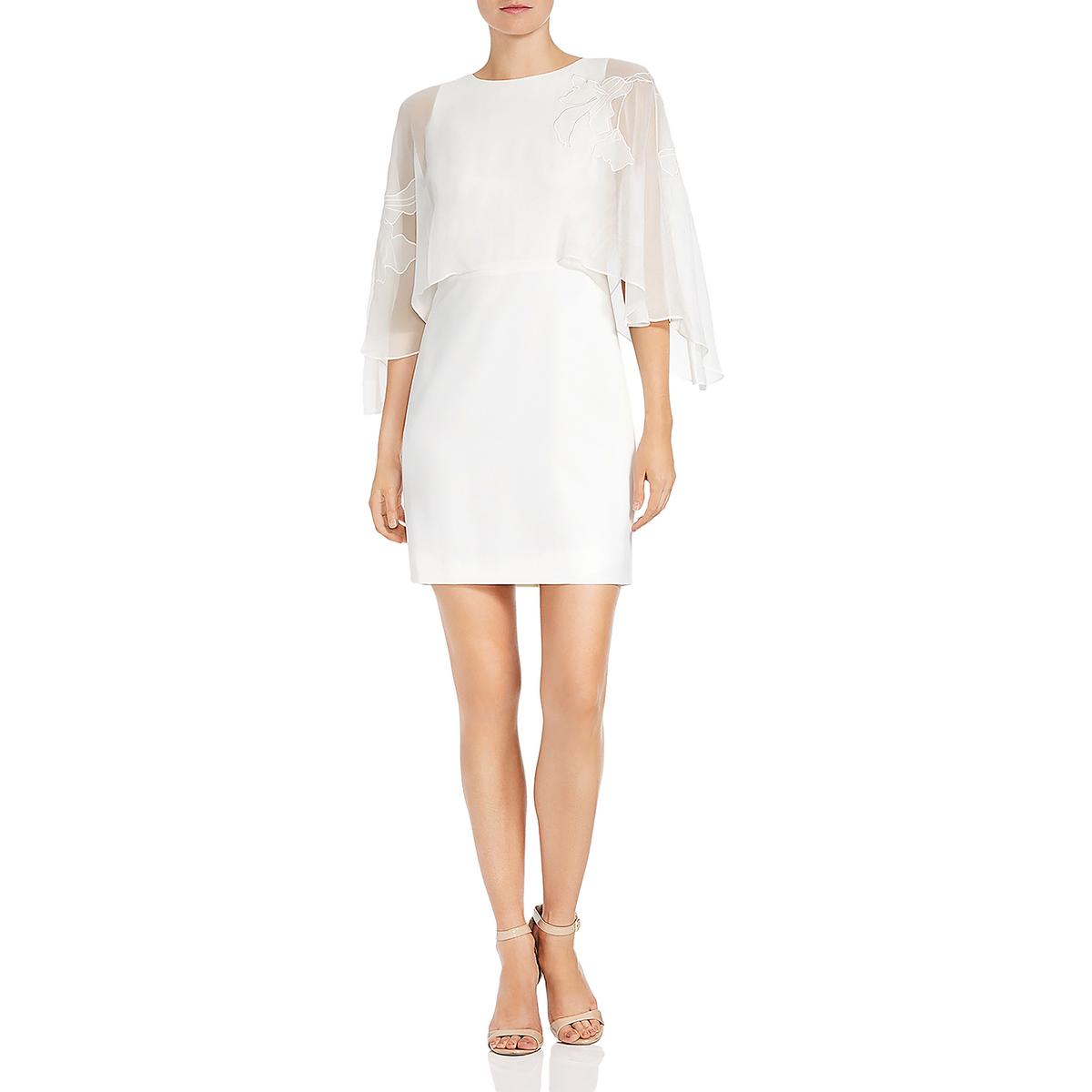 

Женское шифоновое платье-футляр миди HALSTON HERITAGE, цвет chalk