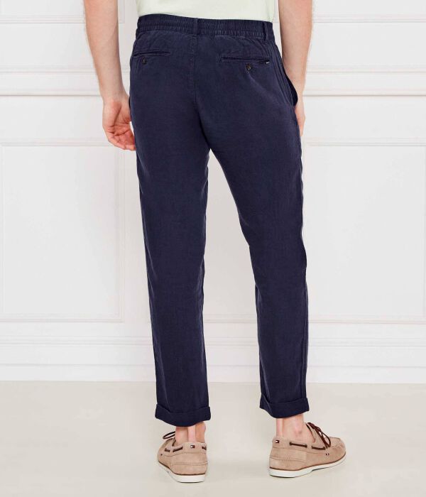 Льняные брюки-чиносы Slim fit Polo Ralph Lauren, синий — фото 4