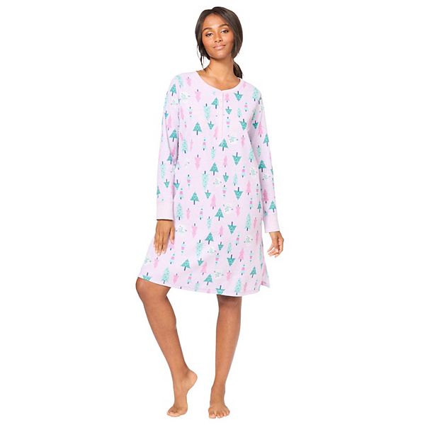 

Термобелье Plus size в виде сорочки-хенли Dreams & Co., Pale Lilac Trees