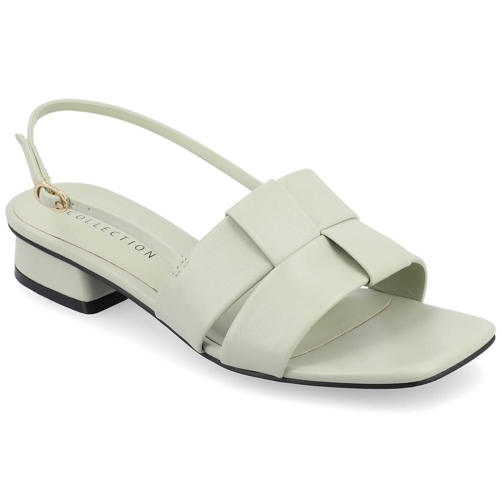 Женские босоножки Journee Collection Tabatha Tru Comfort из пеноматериала на низком закрытом блочном каблуке, цвет Sage