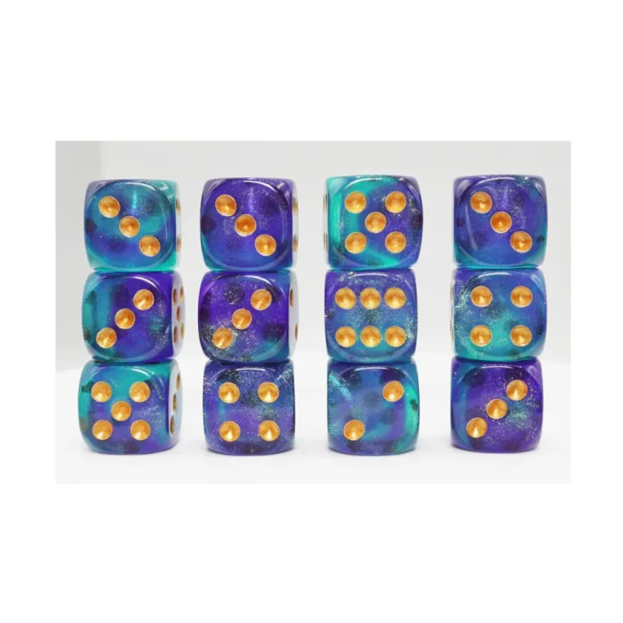 

Набор d6 — блестки «Фокус-покус» с золотом (12), Dice Sets - Resin/Acrylic - D6 Sets (Foam Brain Games)